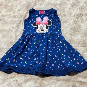 Disney Blue Dress with Minnie Mouse and Colorful Dots